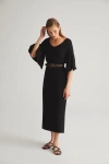 Labeca London Black Ruffled Sleeve Dress In Black