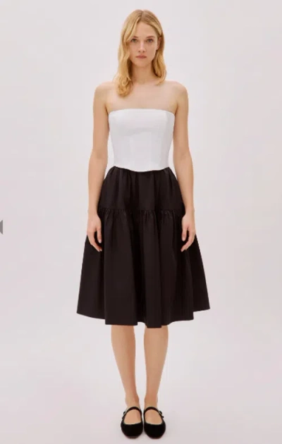 Labeca London Daria Cotton Strapless Dress In Multi