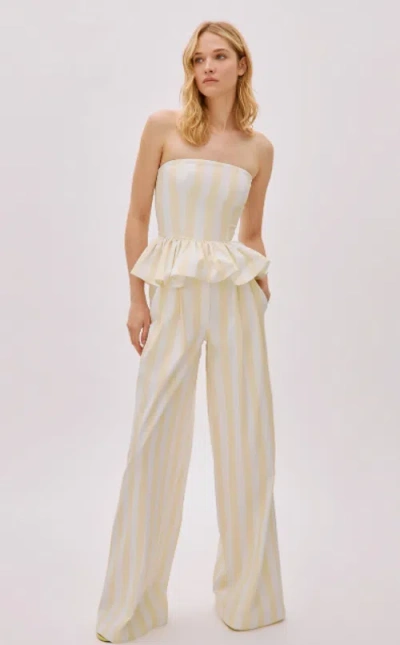 Labeca London Eclipse Cotton Striped Pants In Yellow