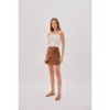 Labeca London Eva Strapless Shirred Linen Top In Sand