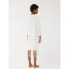 Labeca London Margi Ecru Cotton Textured Fringe Dress