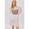 Labeca London Storm Red Striped Linen-blend Bustier Top In Red
