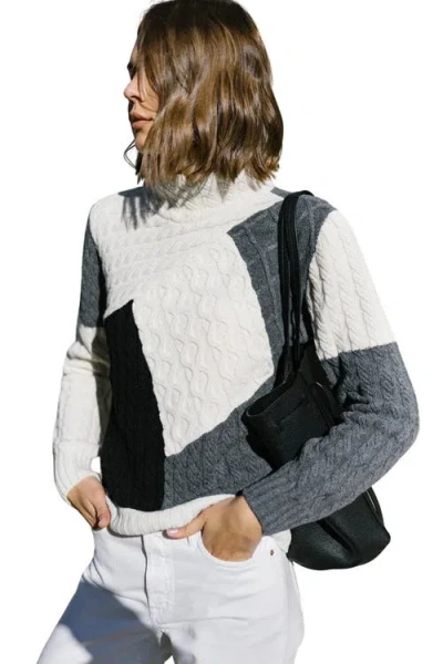 Labeca London Victoria Monochrome Patchwork Cashmere-blend Sweater In Multi