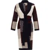LABECA LONDON LABECA LONDON VIVIENNE COLOUR BLOCK WOOL MIDI ROBE CARDIGAN