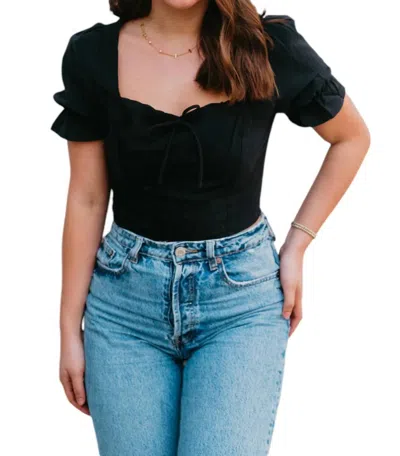 Label 86 Poppy Crop Top In Black