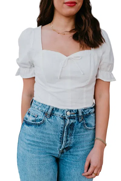 Label 86 Poppy Crop Top In White