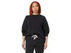 Label Womens Solid Cotton Sweatshirt In Black