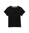 Label Go-to Vee T-shirt Women's Black Pima Cotton V-neck Pullover Jdm493 In Black