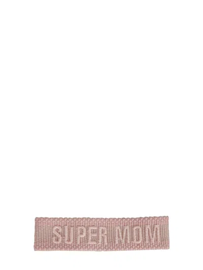Label K Braided Fabric With Embroidery Bracelet In Pink