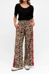 Label Of Love Leopard Sporty Pant In Brown