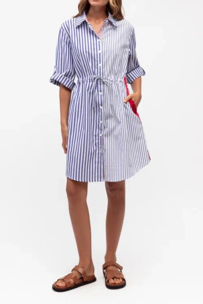 Label Of Love Multi Stripe Dress In Blue
