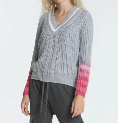 Label+thread Dip Dyed Vee Sweater In Grey In Gray