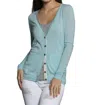 Label+thread Double Rib Cardigan In Mint In Multi