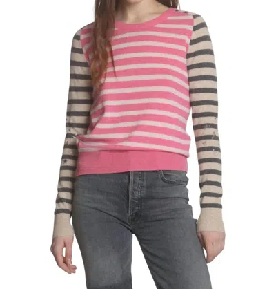 Label+thread Emma Glory Stripe Top In Pink In Multi