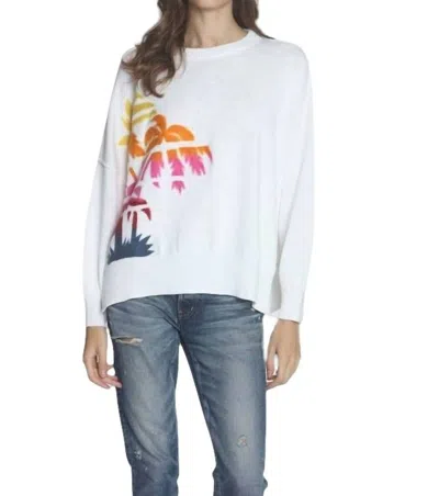 Label+thread Karma Sweatshirt In White Palms
