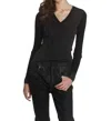 Label+thread Leopard Rib Vee Tee In Brown Leo In Black