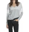 LABEL+THREAD LINDSEY STRIPE VEE TOP IN PUMICE/FOG