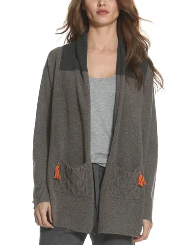 Label+thread Lovika Jet Wool Cardigan In Gray