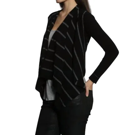 Label+thread Luxe Cover Up Cardigan In Black/charcoal