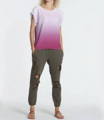 Label+thread Ombre Tie Tee In Berry In Pink