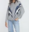 Label+thread Retro Sweatshirt In Fog Bolt Multi In Grey