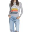 LABEL+THREAD SUNBURST CREW TOP IN FOG MULTI