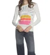 LABEL+THREAD SUNBURST CREW TOP IN WHITE MULTI