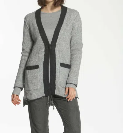 Label+thread Women's Boucle Snap Cardigan In Grey/charcoal