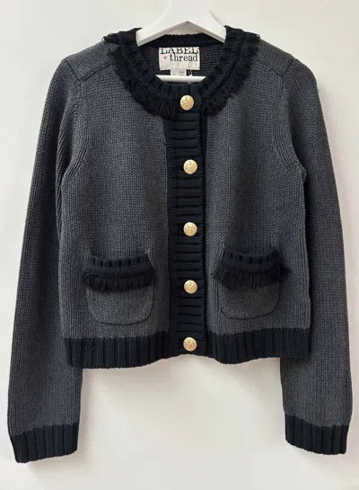 Label+thread Women's Coco West Cardigan In Charcoal/black In Gray