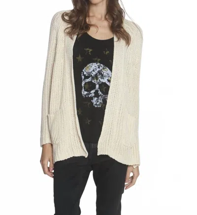 Label+thread Women's Dillon Cable Cardigan In Oatmeal In White