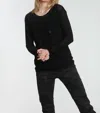 Label+thread Women's Frankie Pocket Crew Top In Black In Black