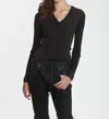 Label+thread Leopard Rib Vee Tee In Brown Leo In Black