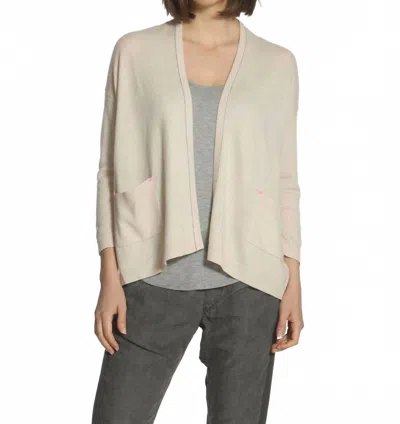 Label+thread Women's Luxe Chill Cardigan In Oatmeal/white In Gray