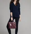 Label+thread Women's Luxe T Back Vee In Navy/truffle