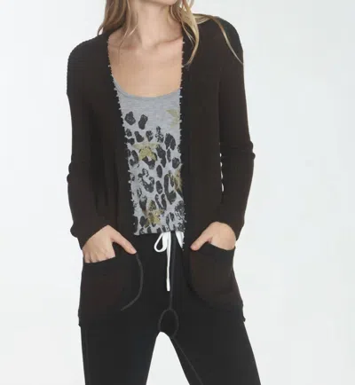 Label+thread Women's Parker Fray Cardigan In Brown/black