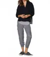 Label+thread Women's Poolside Pullover Top In Navy/thunder In Black