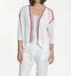 Label+thread Women's Refresh Cardigan In White/grey In White