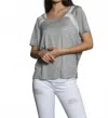 Label+thread Sheer Trim Scoop Top In Grey In Gray