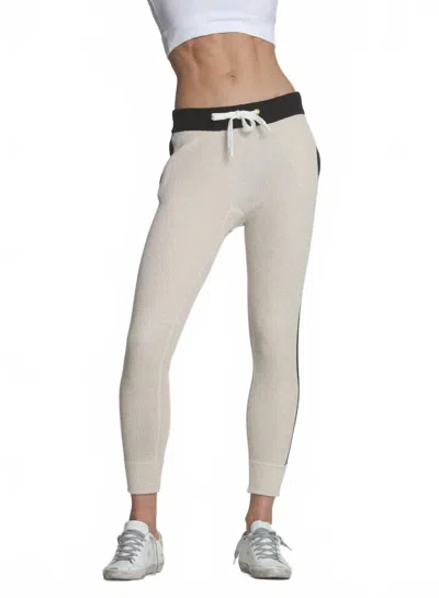 Label+thread Women's Slim Waffle Jogger In Oatmeal In Orange
