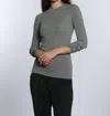 Label+thread Solid Merino Crew Sweater In Grey In Gray