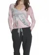 Label+thread Women's Stormy Palm Top In Peony/grey In Blue