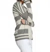 Label+thread Women's Striped Cotton Cardigan In Grey/ecru In Gray
