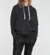 Label+thread Women's Terry Hoodie In Charcoal In Black