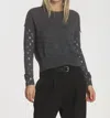 Label+thread Zoe Star Stud Top In Charcoal In Gray