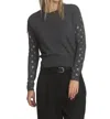 Label+thread Zoe Star Stud Top In Charcoal In Pink