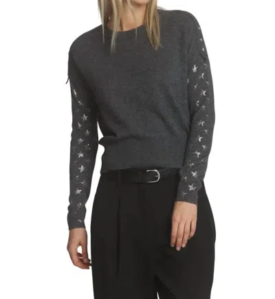 Label+thread Zoe Star Stud Top In Charcoal In Pink