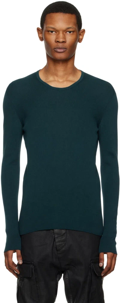 Label Under Construction Blue Ribbed Sweater In Pt_petrol