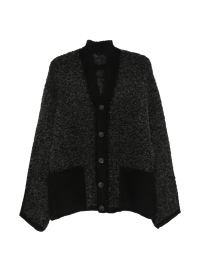 Label Under Construction Bouclé-knit Button-up Cardigan In Gray