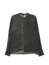 Label Under Construction Distressed-effect Band-collar Shirt In Gray