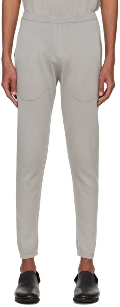 Label Under Construction Grey Cotton Lounge Pants In Light Grey